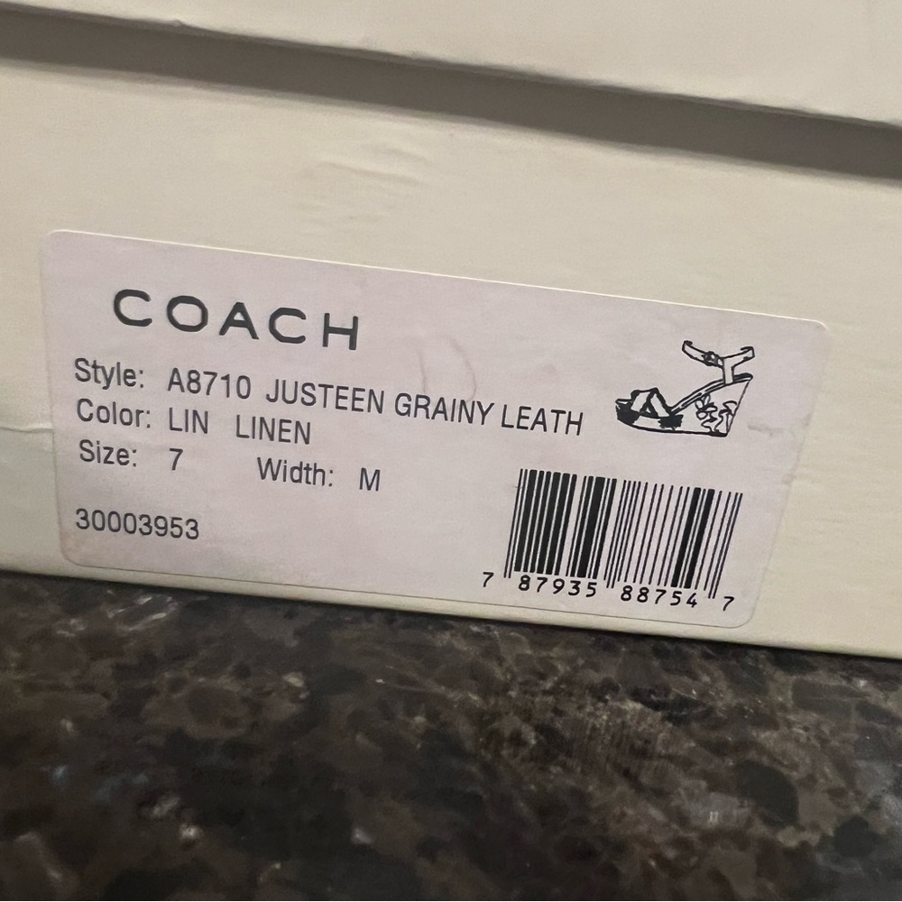 Coach Justine Grainy wedges Linen - Picture 3 of 3